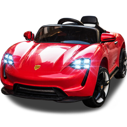 MiYi voiture électrique pour enfants voiture à quatre roues peut s'asseoir avec télécommande jouet bébé voiture électrique balançoire poussette voiture enfant double entraînement bleu + grande batterie + télécommande de téléphone portable + siège en cuir souple