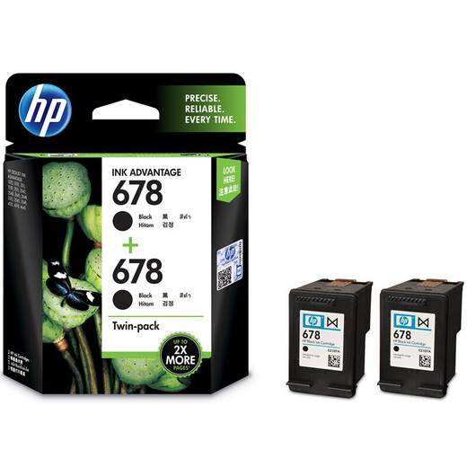 HP Original 678 Tintenpatrone Schwarze Farbe 3548 2648 2548 4648 1518 4518 Drucker All-in-One 678 (schwarz + schwarz) Set 480 Seiten + 480 Seiten