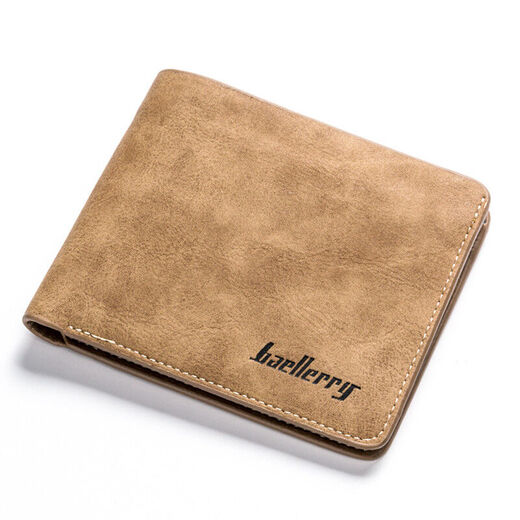 Dijiale Retro Herren Kurzer Brieftasche dünne Matte weiche Leder Koreanische Version Jugend lässig Multi-Card-Brieftasche Student Brieftasche Blau horizontaler Stil