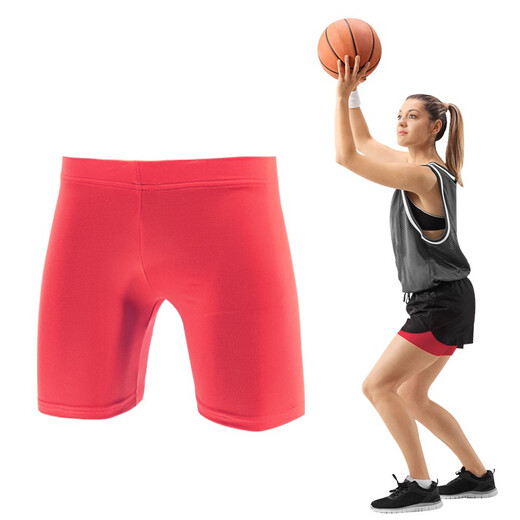 Women's Solid Color Quick-Drying Bottoming Thin Sports Fitness Stretch Yoga Tight Protective Tackle Three-Point Shorts Multi-Color Yellow Women's M Suitable for 160-170CM50-60KG