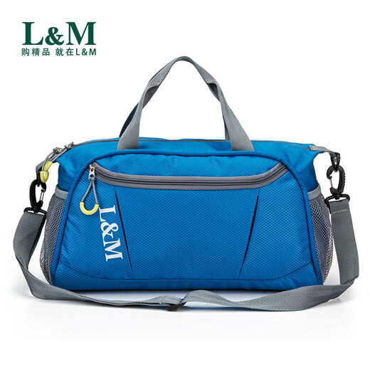 L&M dry and wet separate swimming bag for men and women travel bag portable travel shoulder fitness training beach yoga storage waterproof blue (with mobile phone arm bag)