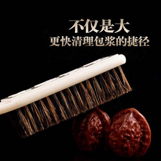 Guanyu Wenwan Extra Large Super Hard Boar Bristle Brush Diamond Walnut Bodhi Seed Cleaning Tool Set Maintenance Extra Large Black Hard Brush