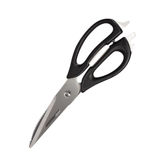 DESLON Multifunctional Scissors Stainless Steel Kitchen Scissors Peeling/Chicken Bone Scissors/Opening Red Wine/Putting Walnuts Black