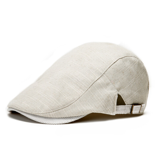 Kingtrip Beret Men's British Cotton и льняная шляпа Tide Spring и лето Тонкая простая повседневная передняя шляпа Универсальная бейсболка сетка белый размер одиночного размера