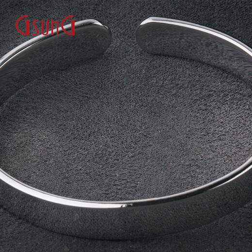 GsunG platinum PT999 men's fully solid glossy textureless opening adjustable platinum bracelet PSL040 needs to be customized priced by the gram