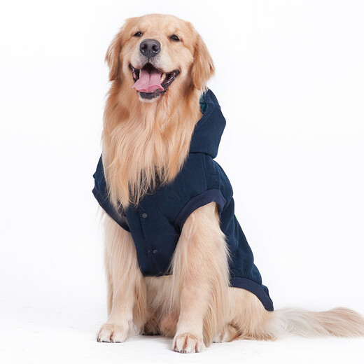 Chukchi (Chukchi) Gran ropa para perros Border Collar Border Retriever Medium y gran perro Ropa de invierno Cazón de algodón Caballo Caballo Chalecería Piernas con capucha Festive Blue oscuro No. 36 Circune de cuello 68 cm * Circanferencia de busto 96cm * Longitud de la espalda 75cm