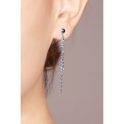 Caibai Jewelry Platinum Earrings Platinum Pt950 Tassel Ear Wire (Gypsophila Ear Wire Style) Price BJ Ear Wire Approximately 1.64g