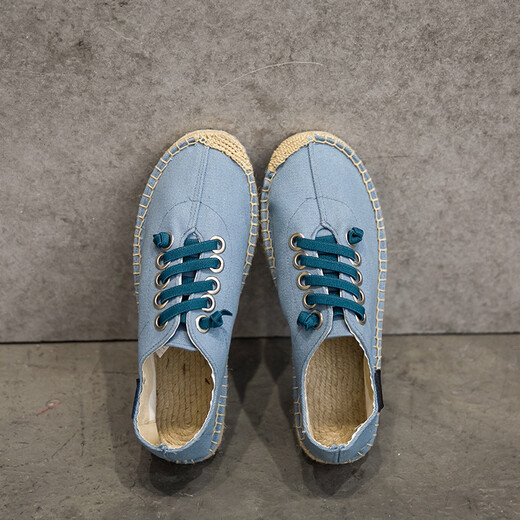 Jingong Leinen Canvas Schuhe für Männer Chinesische Stil Casual Stroh gewebte Schuhe nicht rutscher alter Peking Flachtuch Schuhe Lairen Schuhe M06 Weiß 42