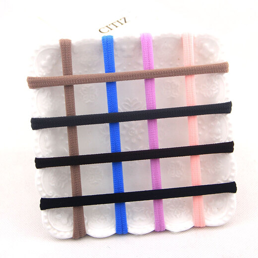 AiChoice Seamless Rubber Band Korean Durable Hair Rope High Elasticity Hair Rope Women's Hair Tie Black Hair Accessories 2cm Widened Black 10 Straps in a Box