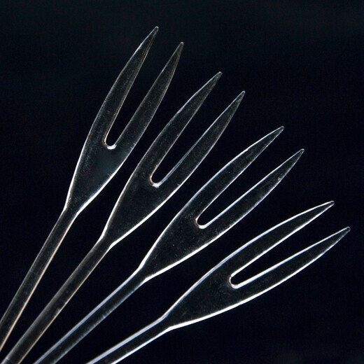 Petunia disposable fruit fork, cake fork, dessert fork, tasting fork, food fork, KTV fruit pick, bulk transparent OK fork, 4000 pieces, fruit fork