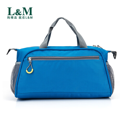 L&M dry and wet separate swimming bag for men and women travel bag portable travel shoulder fitness training beach yoga storage waterproof blue (with mobile phone arm bag)
