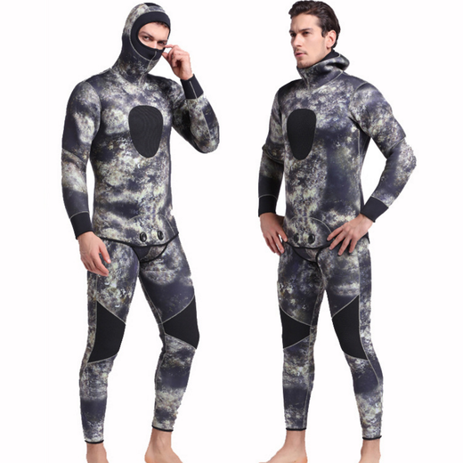 SBART 3/5MM wetsuit split thickened to keep warm and cold, winter swimming sports surfing deep snorkeling anti-scratch jellyfish suit 1164 black 5MM one-piece XXXL