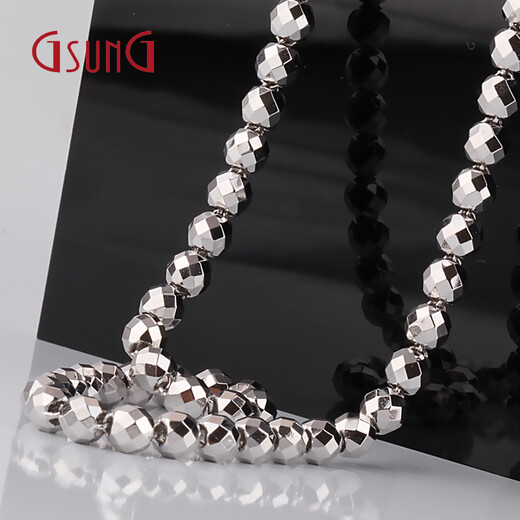 GsunGGSUNG pt950 platinum multi-faceted bead necklace for men and women, platinum laser bead necklace, needs to be customized. Customization of about 60 grams is priced by the gram.