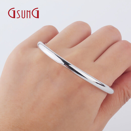 GsunGPt950 Platinum Eternal Promise Smooth Bracelet Platinum Round Stick Bracelet Open Hollow Round Bracelet Need to be customized PSLV068 For customized products, please contact customer service