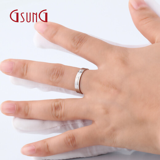 GsunG PT950 platinum couple rings platinum men and women fixed ring inner arc track ring brushed matte surface size 16-26 width about 4.5mm contact customer service