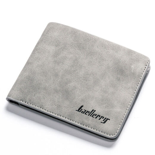 Dijiale Retro Herren Kurzer Brieftasche dünne Matte weiche Leder Koreanische Version Jugend lässig Multi-Card-Brieftasche Student Brieftasche Blau horizontaler Stil