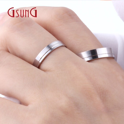 GsunG PT950 platinum couple rings platinum men and women fixed ring inner arc track ring brushed matte surface size 16-26 width about 4.5mm contact customer service