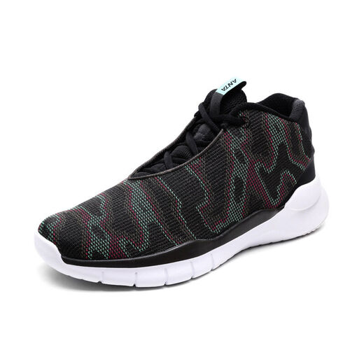 Anta (ANTA) men's shoes 91711115-1 trend culture basketball shoes high-top camouflage flying knitting sneakers carbon green/black/Anta white 42