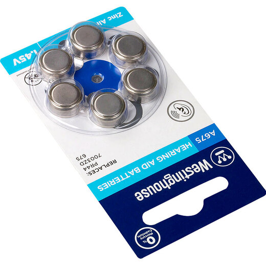 Westinghouse A675/PR44/675A 1.45V zinc empty battery button battery button battery 6 tablets special battery for hearing aids