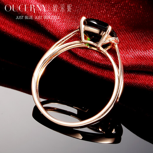 Eucaini Jewelry Gemstone Ring 18k Rose Gold Ring 1.8 Carat Diopside Finger Ring Colored Jewelry 18K Rose Gold Need to customize the ring 7-10 working days