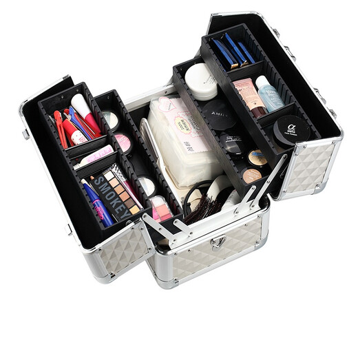 Shantou Lincun Makeup Box Portable Makeup Box Large Capacity Makeup and Manicure Tool Box Tattoo Hair and Beauty Tool Box White