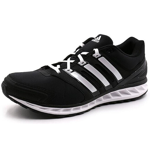 Adidas unisex breathable cushioning lightweight casual sports jogging shoes BA8477 No. 1 black/bright white size 5/37.5