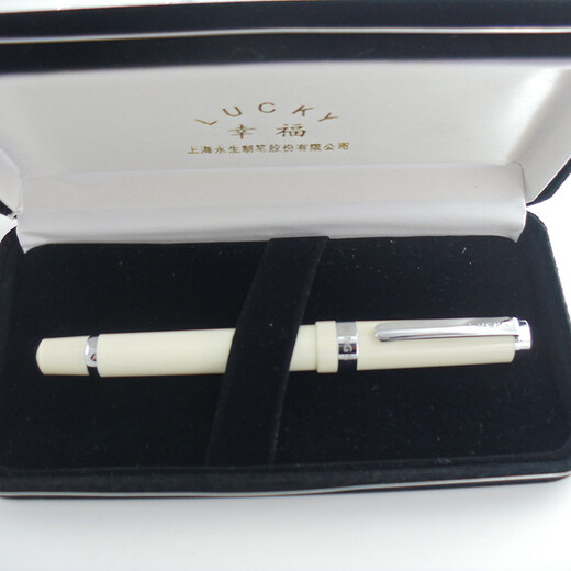 
Immortal 698 transparent demonstration piston 14k gold pen 006 ivory white six-window silver clip 14k gold pen nib 0.5 0.5mm