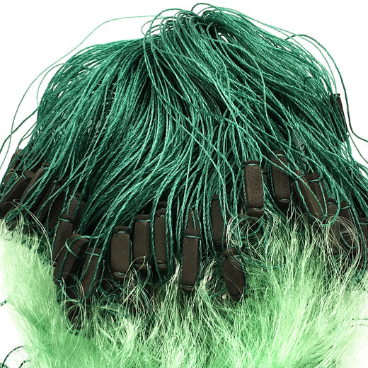 Huaiyu 1.5-3 meters high, soft green silk net, three-layer wire net, fishing net, sinking net, three-layer net, fish net, 1.5 meters, 2 fingers, 80 meters, green silk three-layer net
