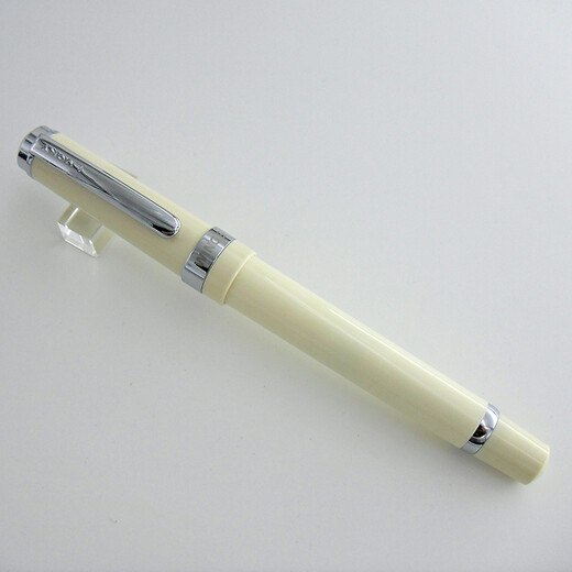
Immortal 698 transparent demonstration piston 14k gold pen 006 ivory white six-window silver clip 14k gold pen nib 0.5 0.5mm