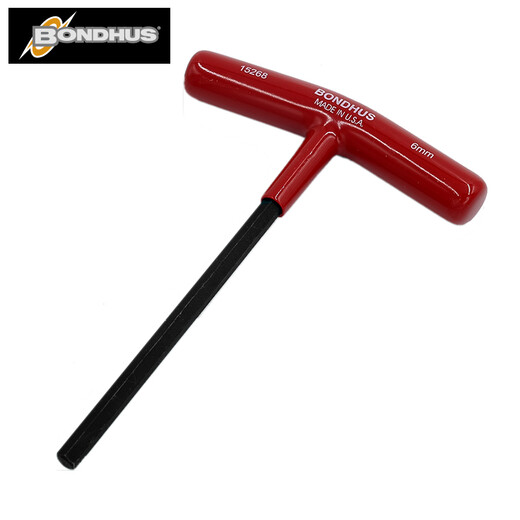 Bondhus United States Borton T-förmiger Allenschlüssel T-Griff Sechseckalalalal importiertes Hardware-Werkzeug T-förmiger Schraubenschlüssel Hexagonal Edge Metrische Flachkopf 6mm Länge 152 mm (15268)