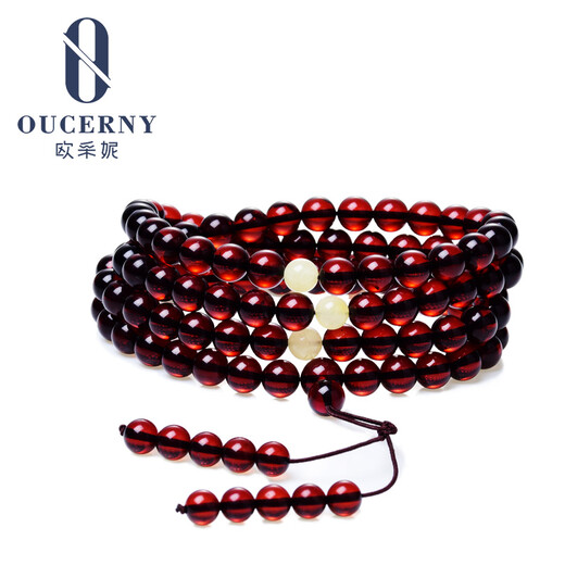Ouzani natural blood amber 108 beads amber bracelet multi-circle beading for men and women 5-5.5mm