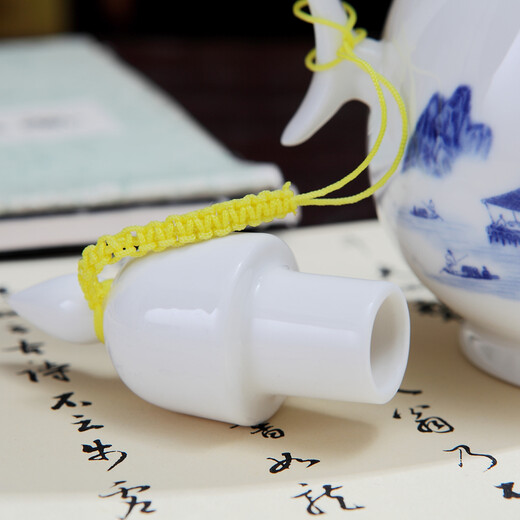Shengtianxia Jingdezhen ceramic wine pot, Chinese blue and white porcelain wine set, traditional pouring wine pot, wine glass, white wine wine set, goblet, 1 pot, 10 cups, landscape-wine set-1 pot, 10 cups, safe and shockproof packaging