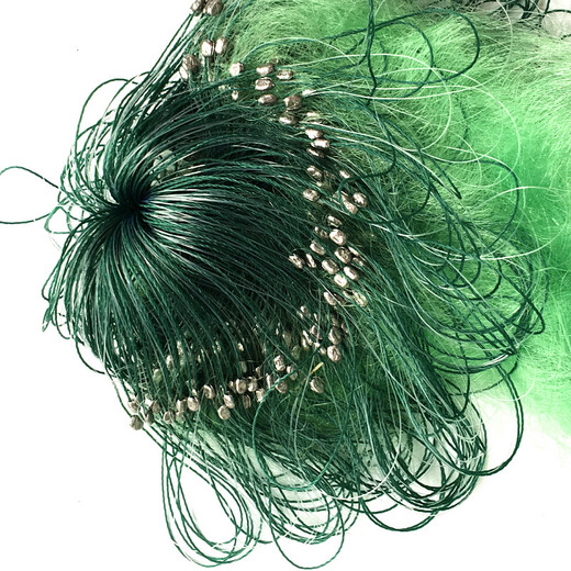 Huaiyu 1.5-3 meters high, soft green silk net, three-layer wire net, fishing net, sinking net, three-layer net, fish net, 1.5 meters, 2 fingers, 80 meters, green silk three-layer net