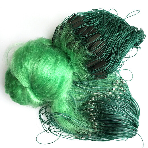 Huaiyu 1.5-3 meters high, soft green silk net, three-layer wire net, fishing net, sinking net, three-layer net, fish net, 1.5 meters, 2 fingers, 80 meters, green silk three-layer net