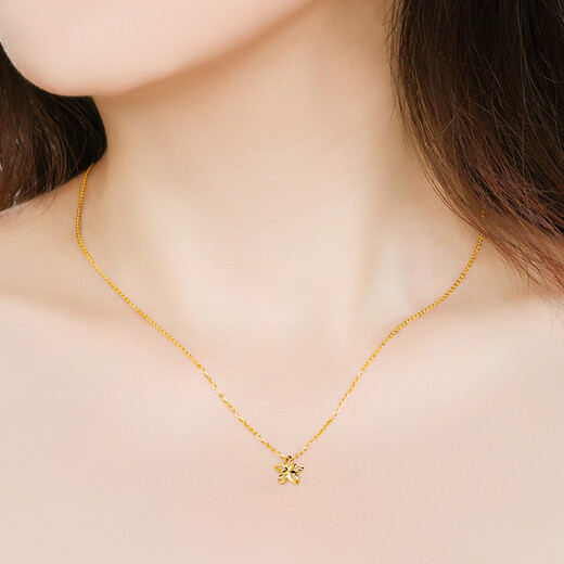 ZJUZ18K rose gold cherry blossom pendant gold five-pointed star necklace pendant bracelet anklet necklace accessories accessories 18K gold color (only pendant)
