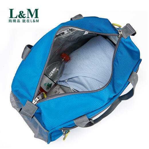L&M dry and wet separate swimming bag for men and women travel bag portable travel shoulder fitness training beach yoga storage waterproof blue (with mobile phone arm bag)