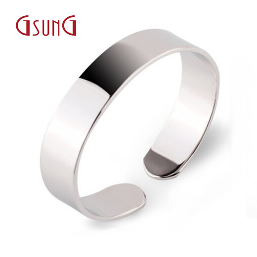 GsunG platinum PT999 men's fully solid glossy textureless opening adjustable platinum bracelet PSL040 needs to be customized priced by the gram