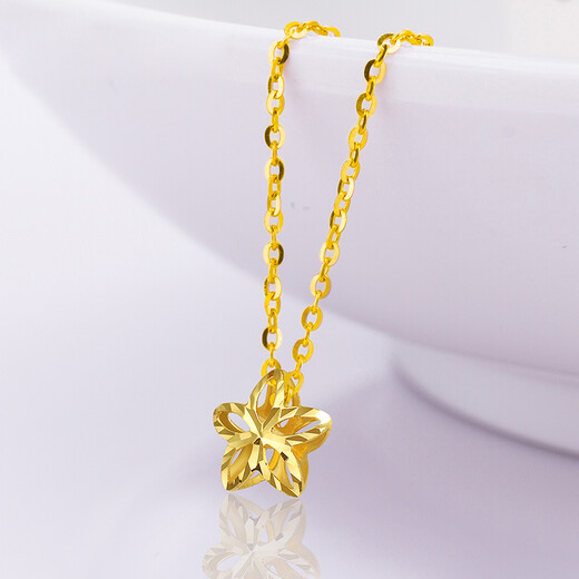 ZJUZ18K rose gold cherry blossom pendant gold five-pointed star necklace pendant bracelet anklet necklace accessories accessories 18K gold color (only pendant)