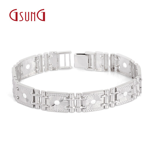GsunG Platinum PT950 Men's Bracelet Platinum Business Car Flower Chain Shiny Customization PSL007 Need to be customized Priced by the gram, about 46g, 20cm
