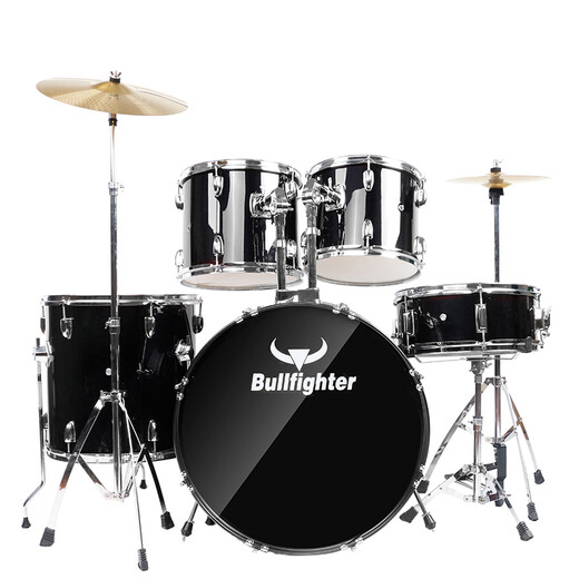 
Bullfighter drum set (Bullfighter) adult beginner children's professional grade jazz drum percussion instrument black 5 drum 2 cymbals (upgraded oil-skin drum face)