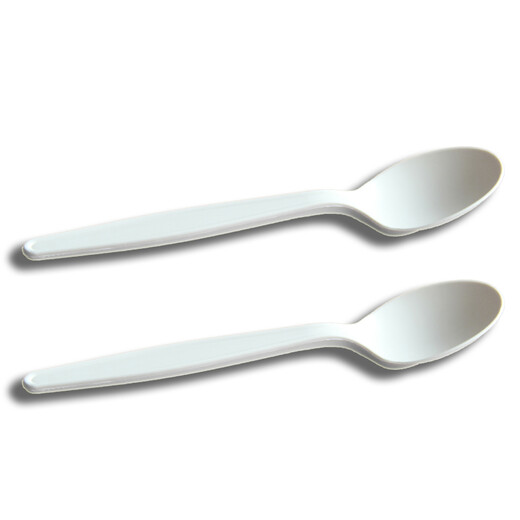 Petunia thickened disposable spoon disposable fork disposable knife and fork spoon starch-based disposable tableware 8-inch starch spoon (length 14.7cm) 100 pieces of disposable tableware