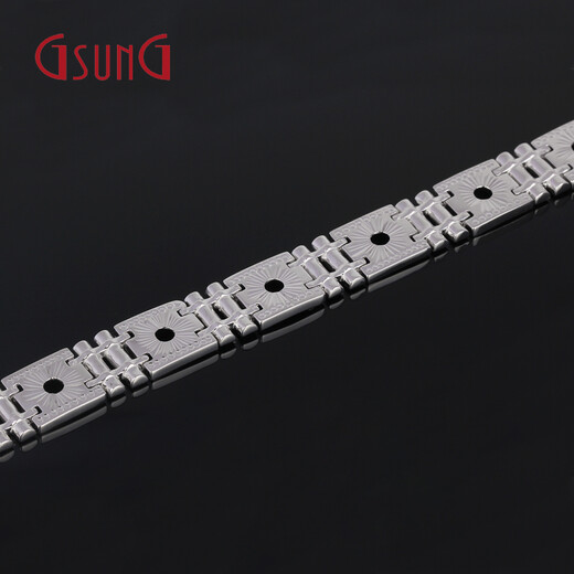 GsunG Platinum PT950 Men's Bracelet Platinum Business Car Flower Chain Shiny Customization PSL007 Need to be customized Priced by the gram, about 46g, 20cm
