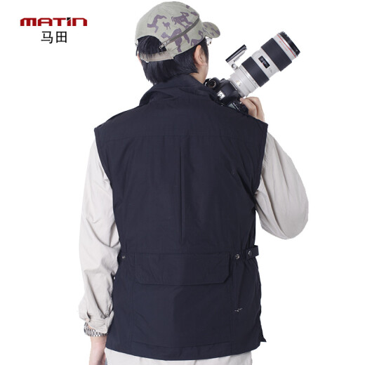Martin high-end professional photography vest with printed customization for men and women multi-pocket outdoor casual vest waterproof director reporter photographer vest suitable for Canon Nikon Sony Fuji black XL code (under 180Jin [Jin equals 0.5 kg])