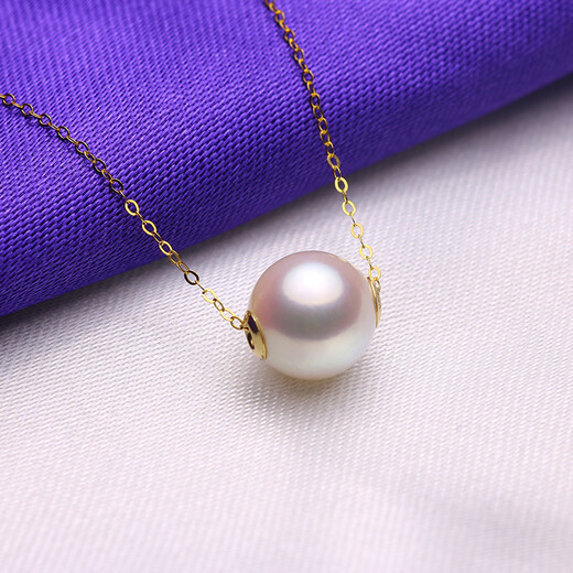 Zhenmei Jewelry Japan Akoya Passepartout Fashion Pearl Pendant Seawater Pearl Necklace Clavicle Chain Exquisite and Beautiful 18K Gold O-Line Chain 8.5-9MM