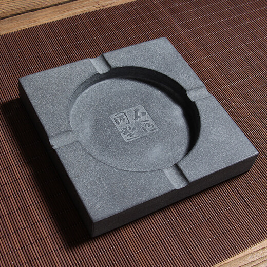 Stonemason Tongfeng Wujin stone ashtray, tea ceremony tea tray and tea table retro ornaments, customized Chinese carved tea pet, stone creative ashtray 2 pieces