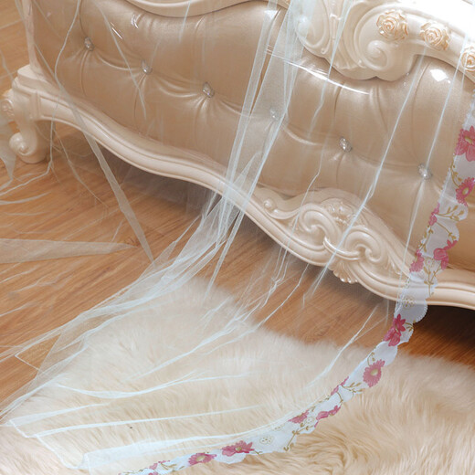 European-style encrypted ceiling mosquito net dome ceiling princess mosquito net ceiling hanging style larger palace round Korean bed curtain A-22 water green 1.35 meters bed