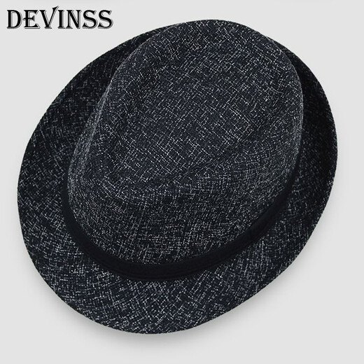 DEVINSS Top Hat Unisex Hat Autumn and Winter Warm Woolen Hat Fashionable and Stylish Small Top Hat Black