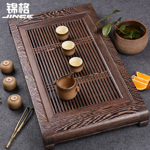 Jinge Chicken Wenge Wood Tee Tablett Haushalt Schubladen Typ Kung Fu Tee Set Massiv Holz Tee Tisch Wasser Aufbewahrung Entwässerung Tee Tisch Tee Haushaltswende Wujin Holz klassische Länge 57 Breite 34.5 Höhe 6,5 cm