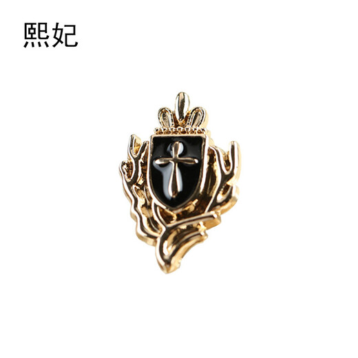 XIFEI, Herren -Mini -Kragen Pin Brosche, Legierung bemalte Ölkreuz -Krone -Schild Brosche, Anzugshemdzubehör, Kronschild Single