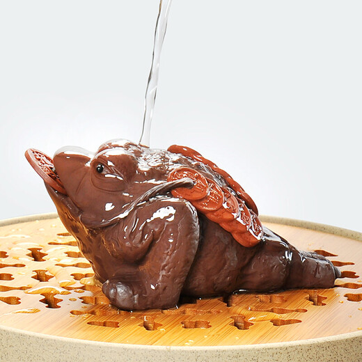 Tang Feng Zisha Tea Pet Golden Toad Tea Set Tea Tray Ornaments Water Spray Tea Pet Boutique TF-4097 Jubao Golden Toad Tea Pet 28